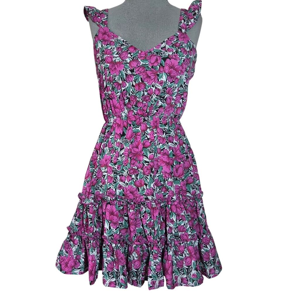 Purple Floral Mini Dress Size Medium